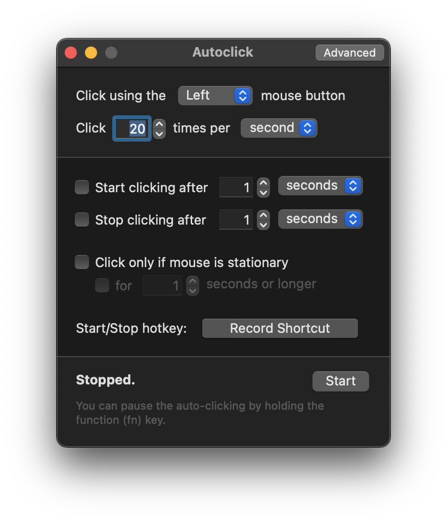fast and free auto clicker for mac